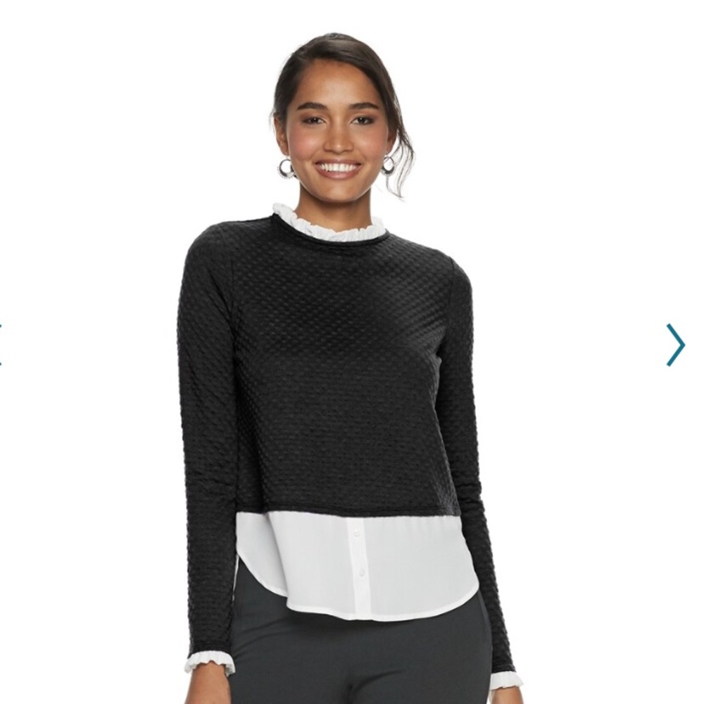 Elle Ruffle Neck Layered Shirt